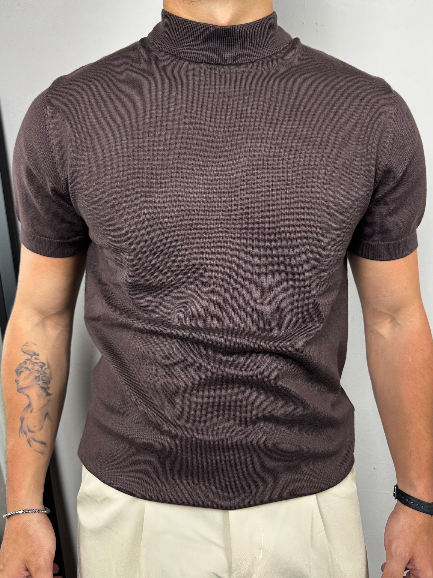T-shirt in filo mocha