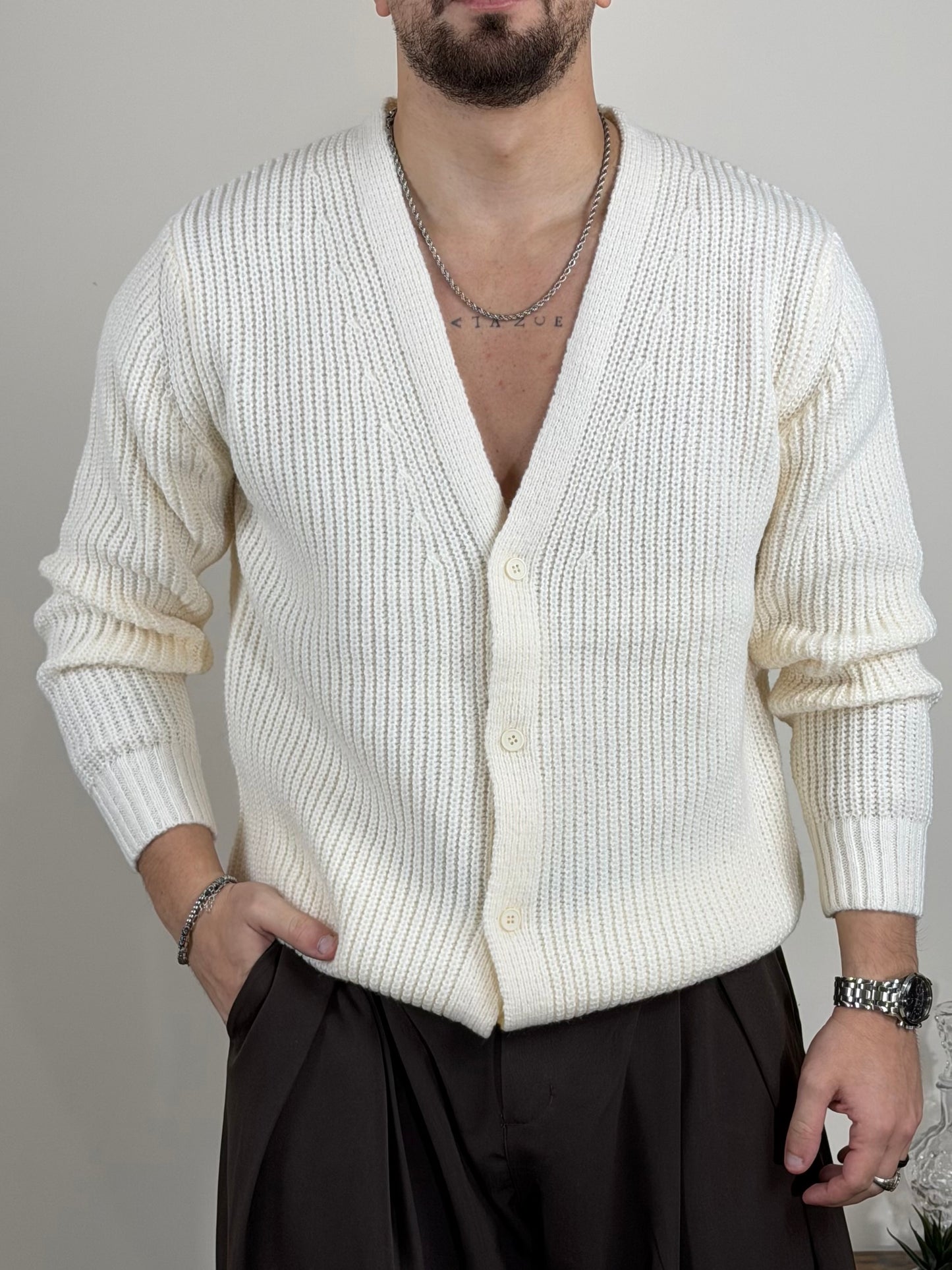 Cardigan Bianco Latte