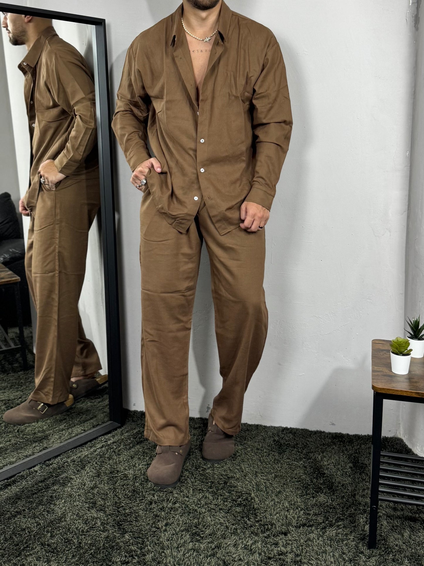Coordinato il lino brown