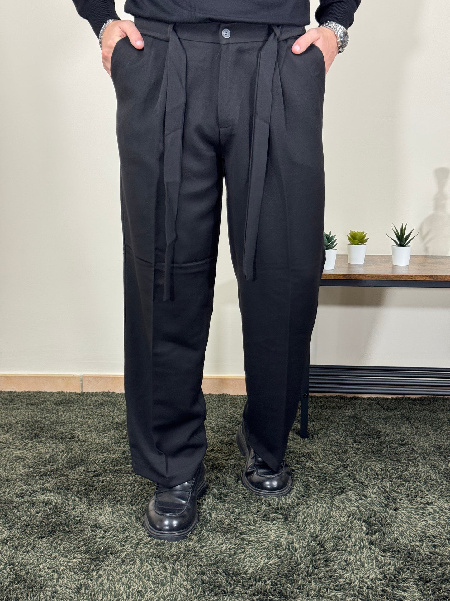 Pant Premium Quality Fondo Largo Nero