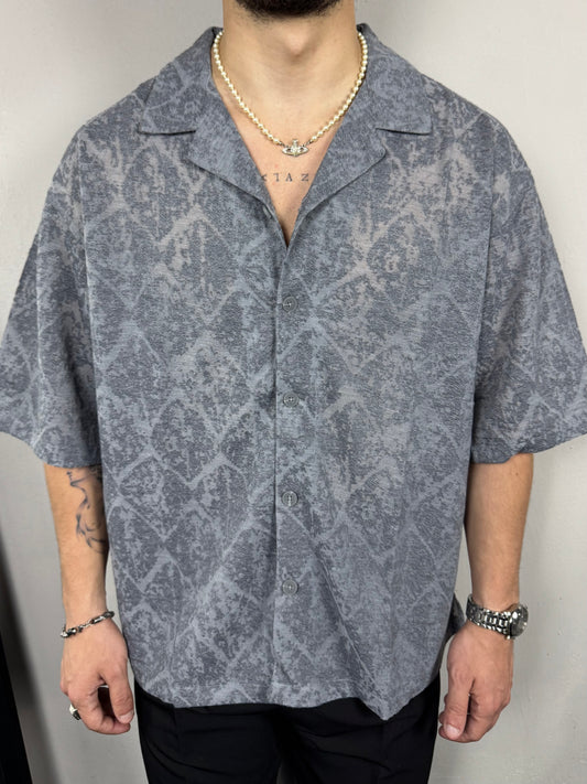 Camicia pattern trasparente grey