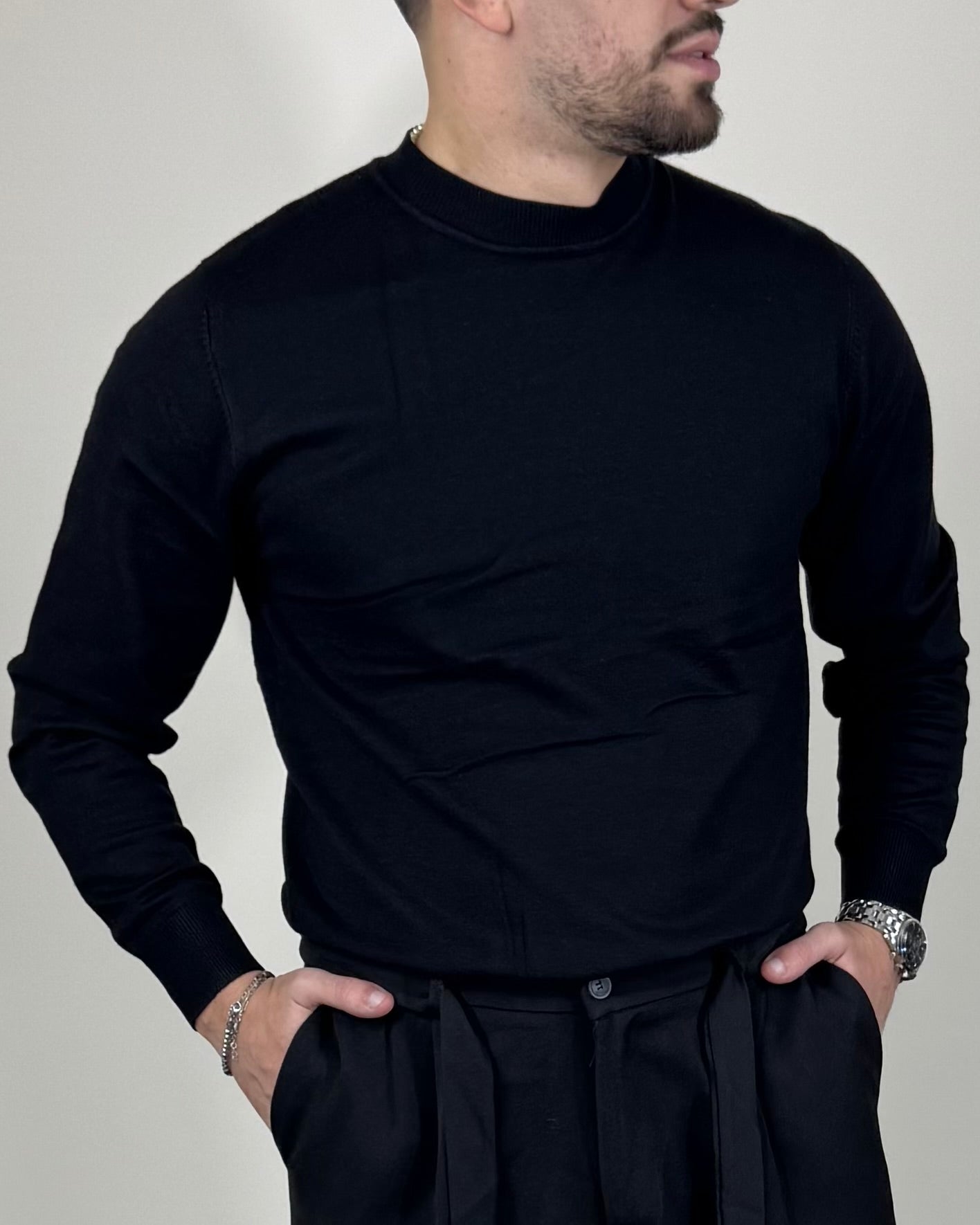 Shirt In Maglia Fine Black