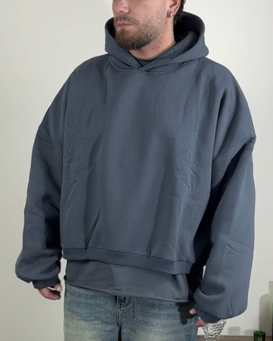 Felpa Crop Premium Grigio Piombo