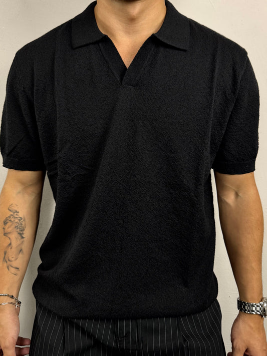Polo scollo a V black