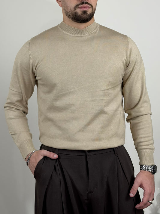 Shirt In Maglia Fine Beige